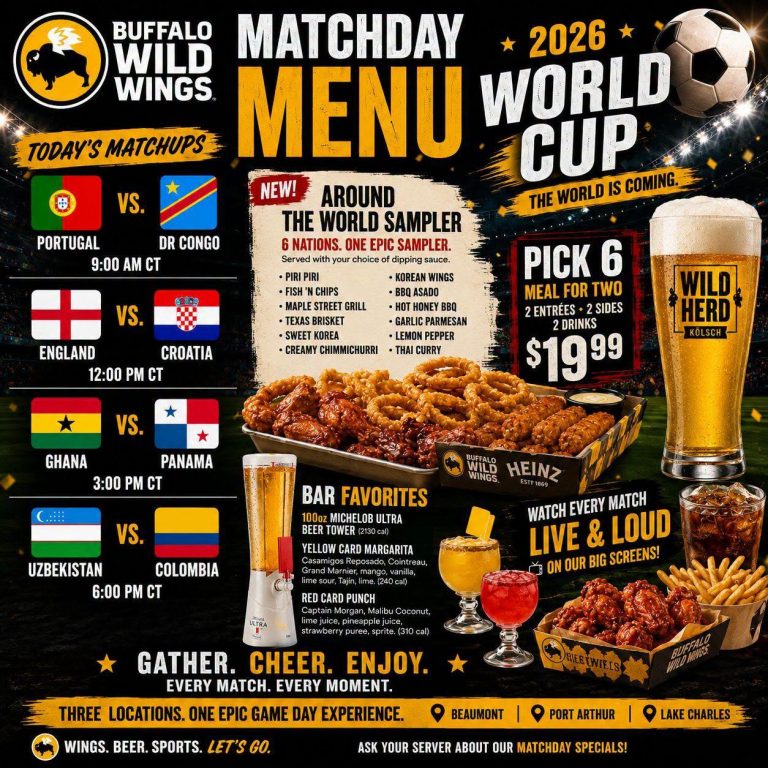 Buffalo Wild Wings Menu USA
