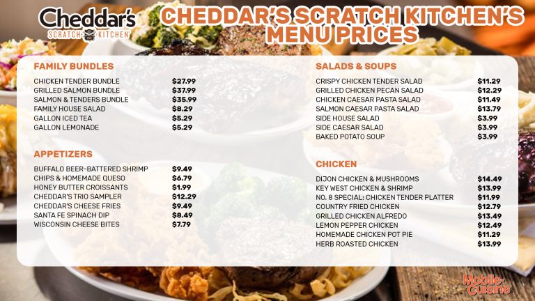 Cheddar's Scratch Kitchen Menu USA