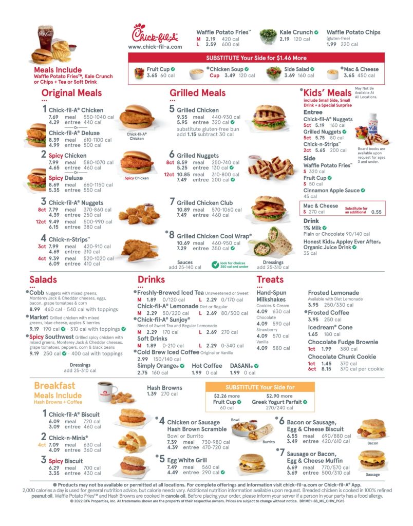 Chick-fil-A Menu USA