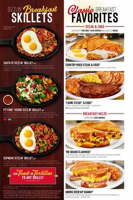 Denny's Menu USA
