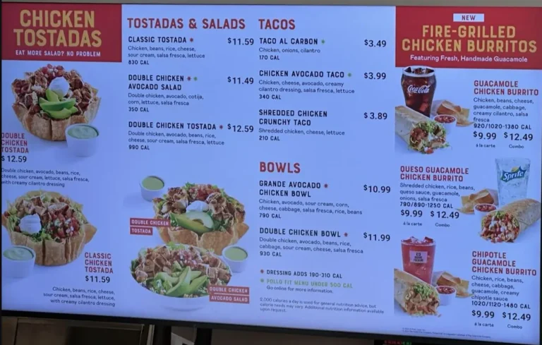 El Pollo Loco Menu USA