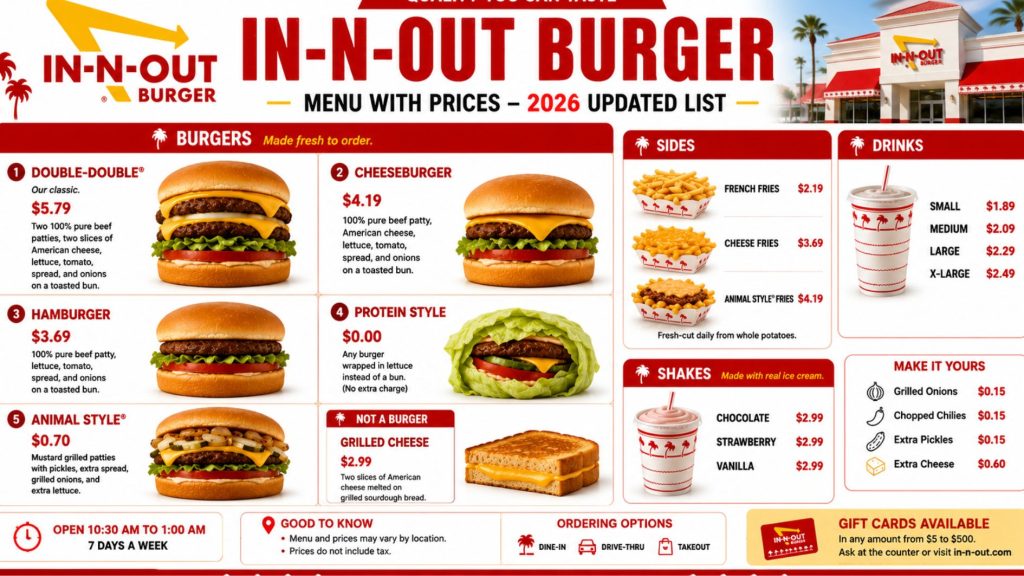 In-N-Out Menu USA