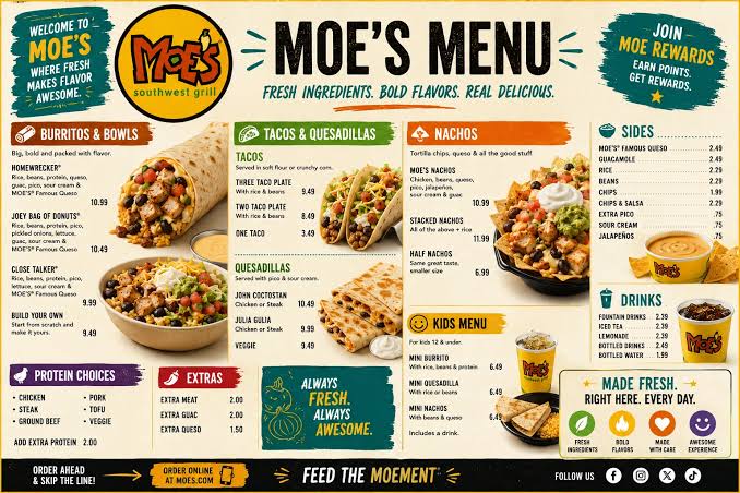 Moe's Southwest Grill Menu USA