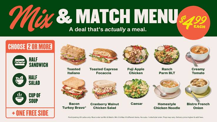 Panera Bread Menu