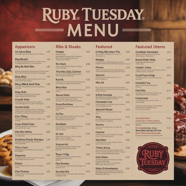 ruby tuesday menu usa