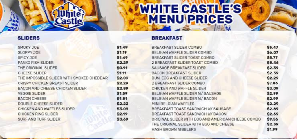 White Castle Menu USA
