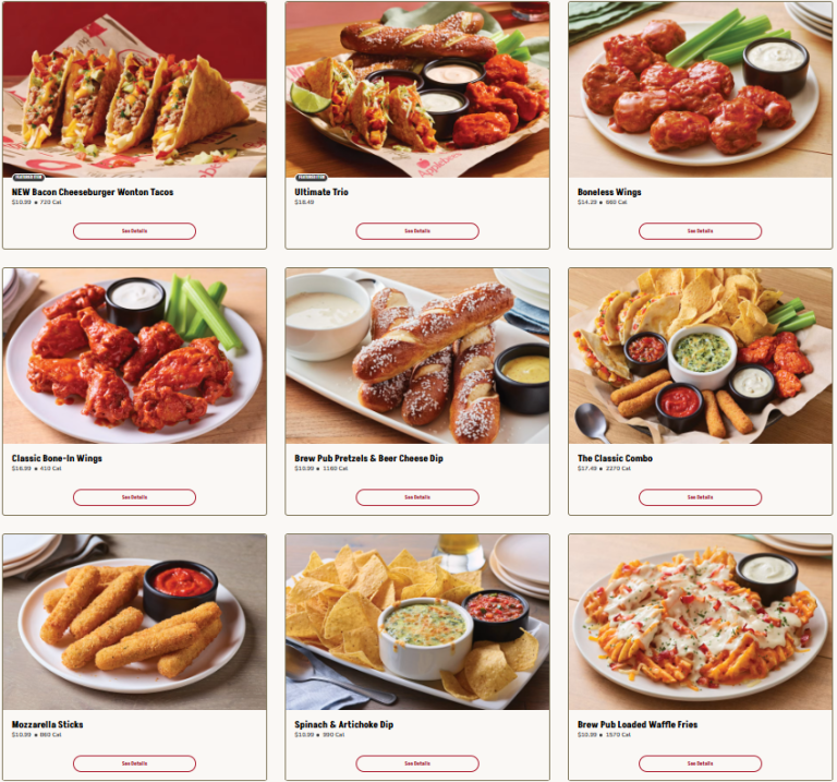 applebees menu