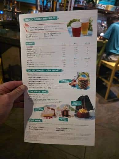 Bahama Breeze Menu