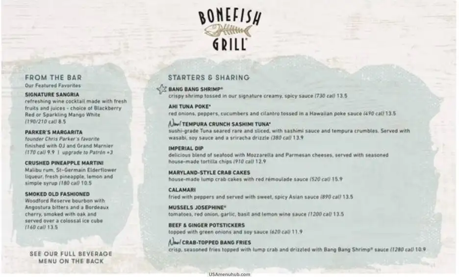 Bonefish Grill Menu USA