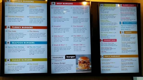 Burger 21 Menu