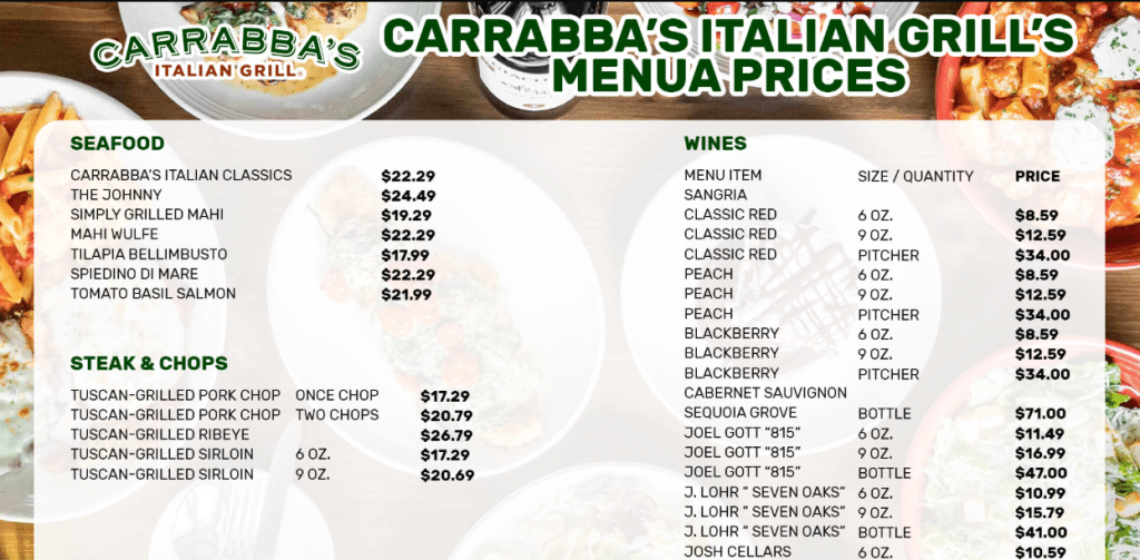 Carrabba's Italian Grill Menu