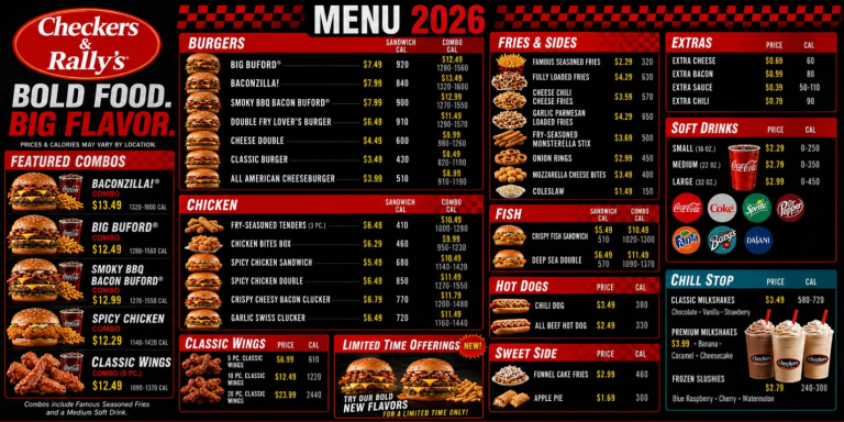 checkers rallys menu