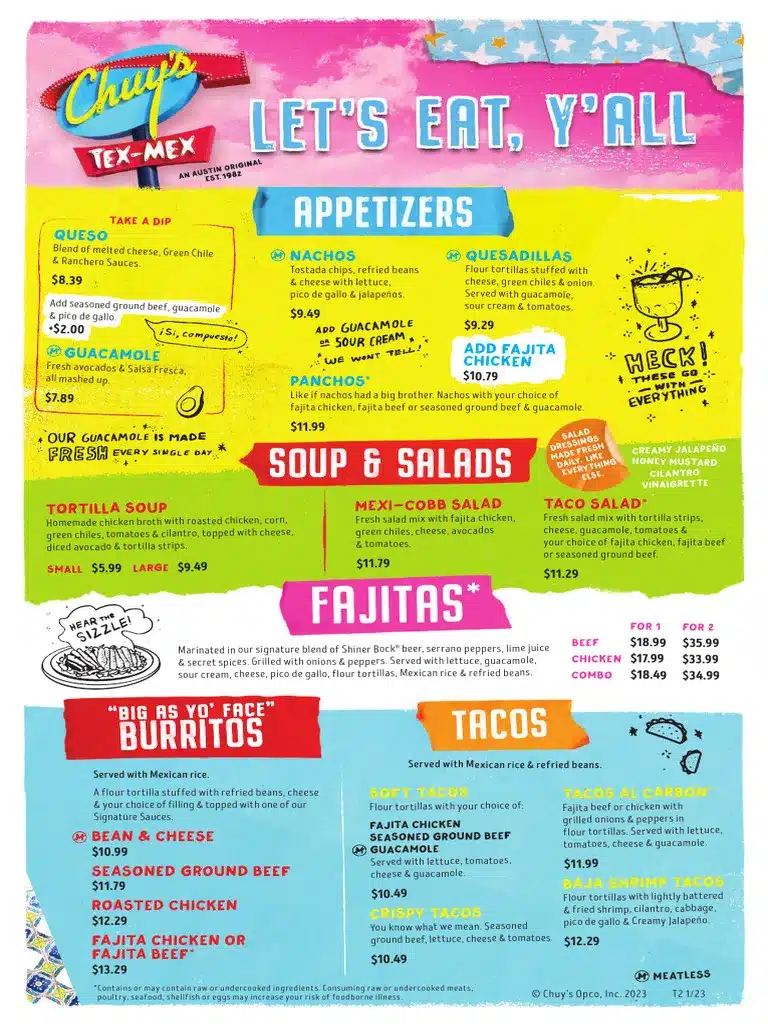 Chuy's Menu