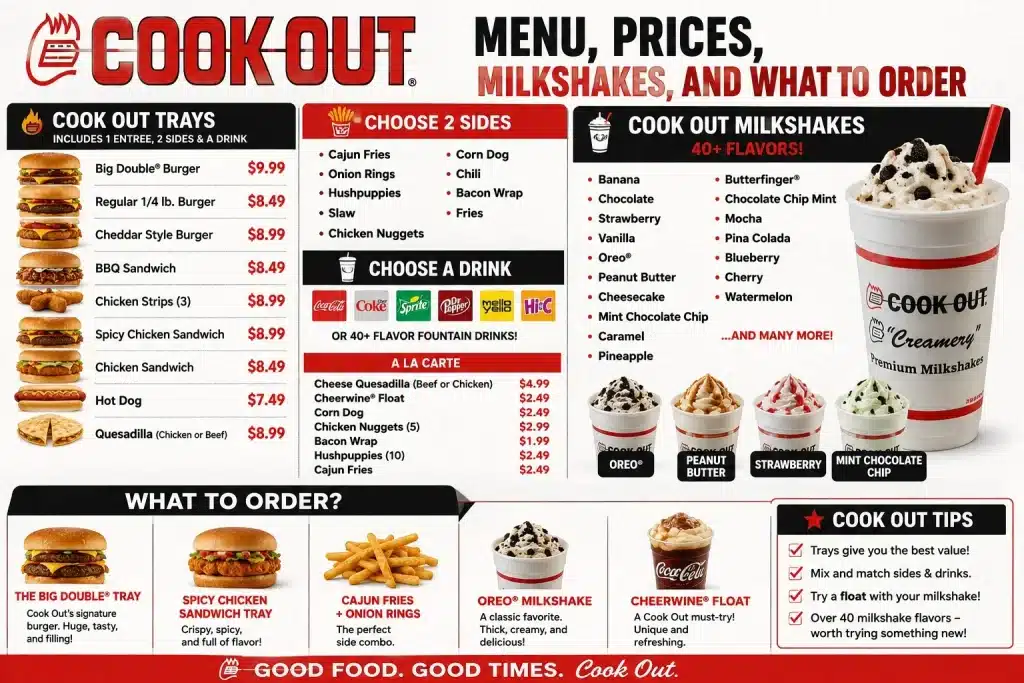 Cook Out Menu USA