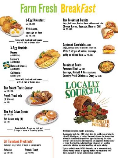 Farmer Boys Menu