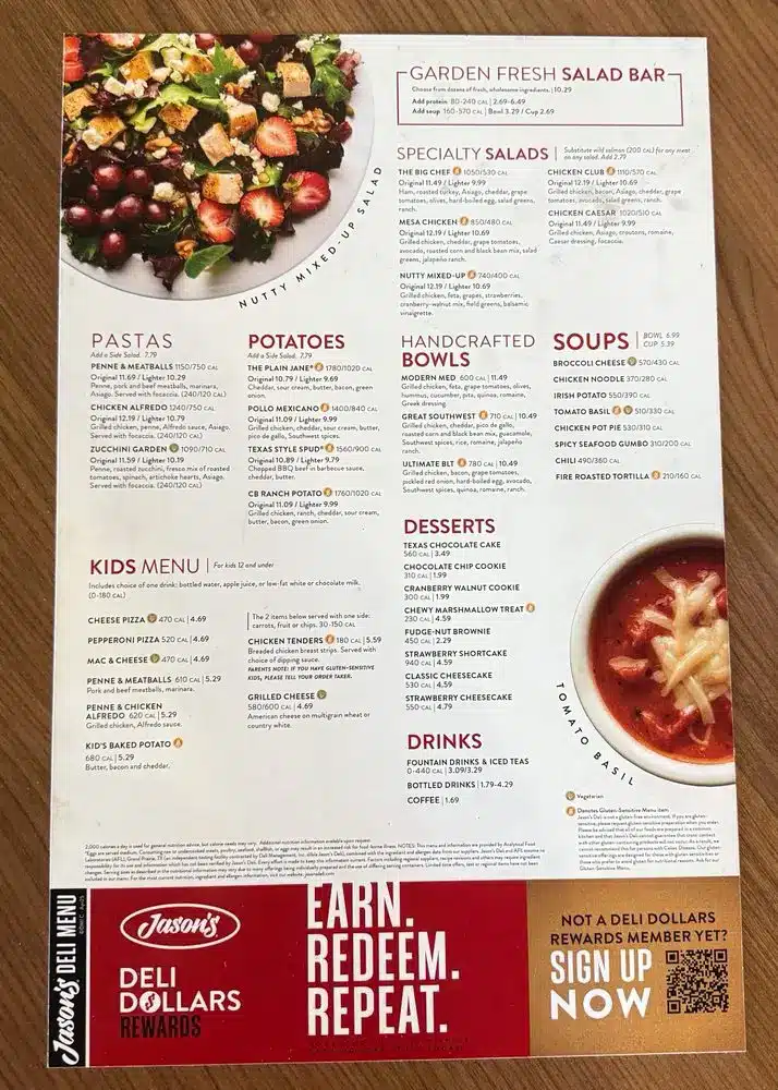 Jason's Deli Menu USA