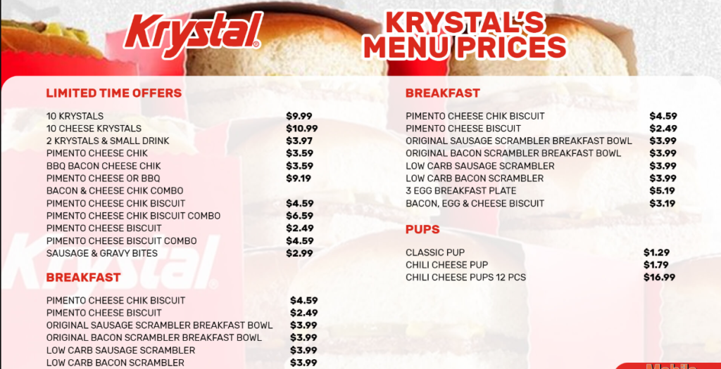 krystal menu
