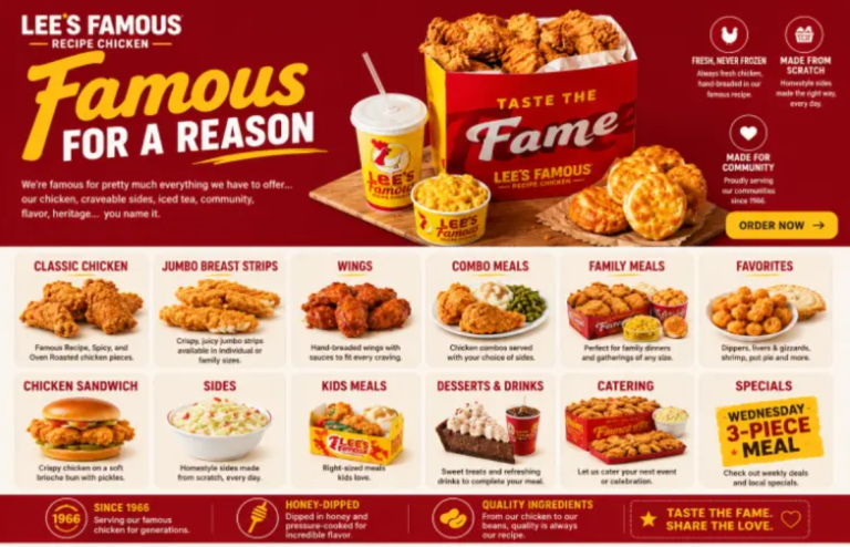 Lee's Famous Recipe Chicken Menu