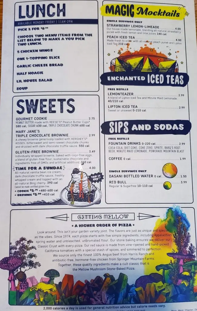 Mellow Mushroom Menu