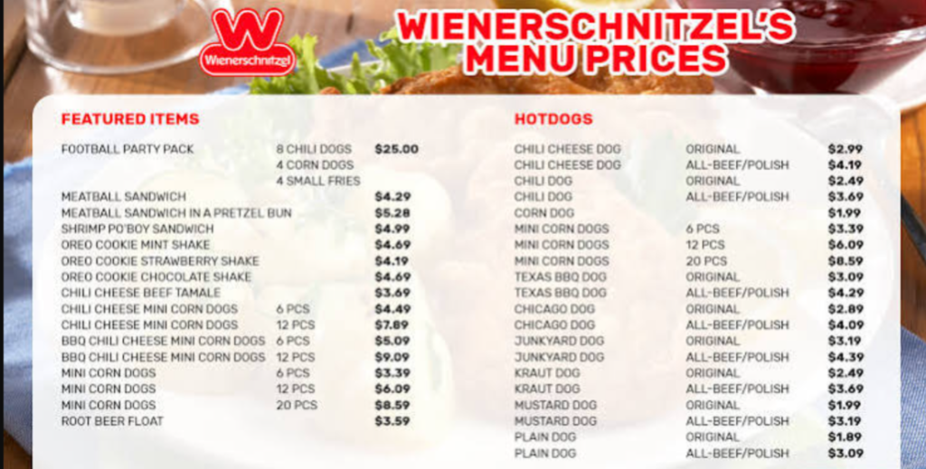 Wienerschnitzel Menu