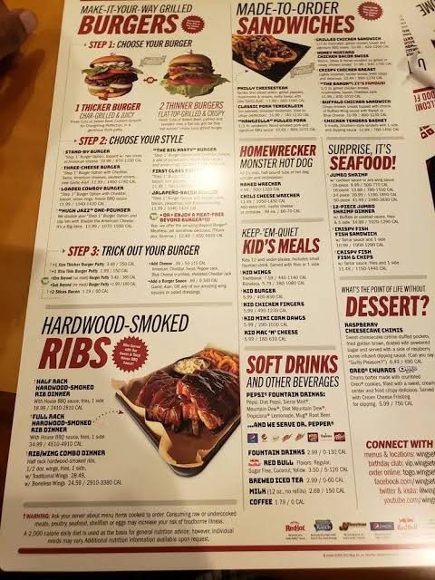 Wings Etc. Menu USA