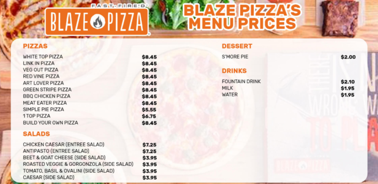 blaze pizza menu