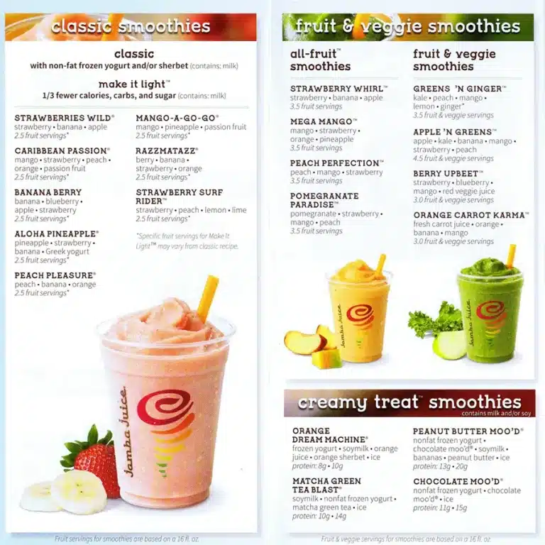 jamba juice menu